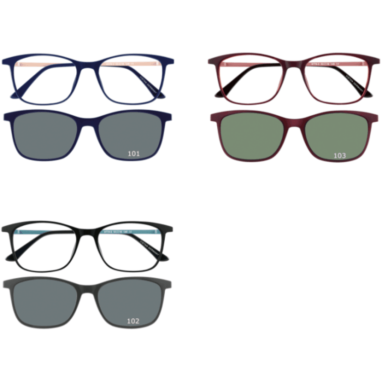VISTAN Brille mit Clip 6770-1 blau nude