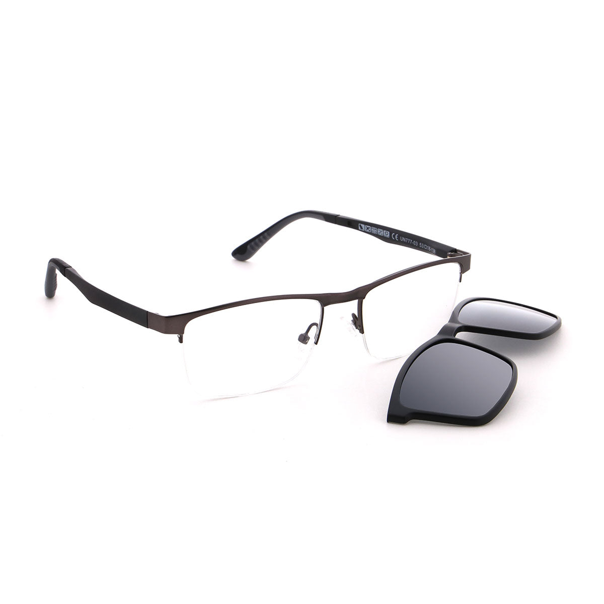 Vienna Design Brille mit Clip UN777-03 grau