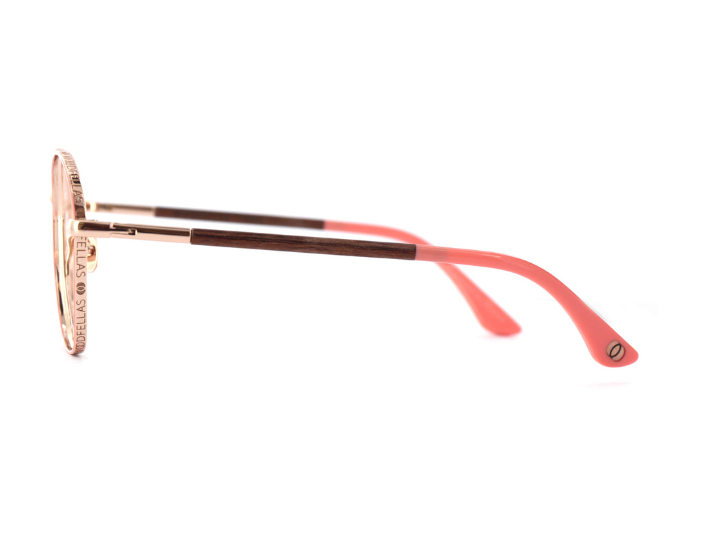 Woodfellas Brillenfassung Twist 11088 Ebenholz Rose Pfirsich