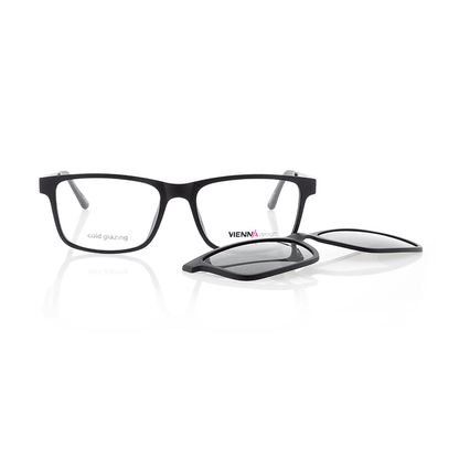 Vienna Design Brille mit Clip UN766-1 schwarz