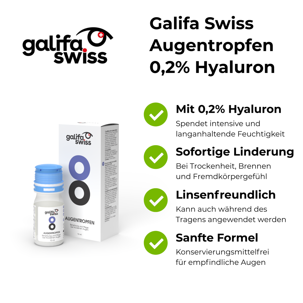 Galifa Swiss Augentropfen 0,2% Hyaluron 10ml