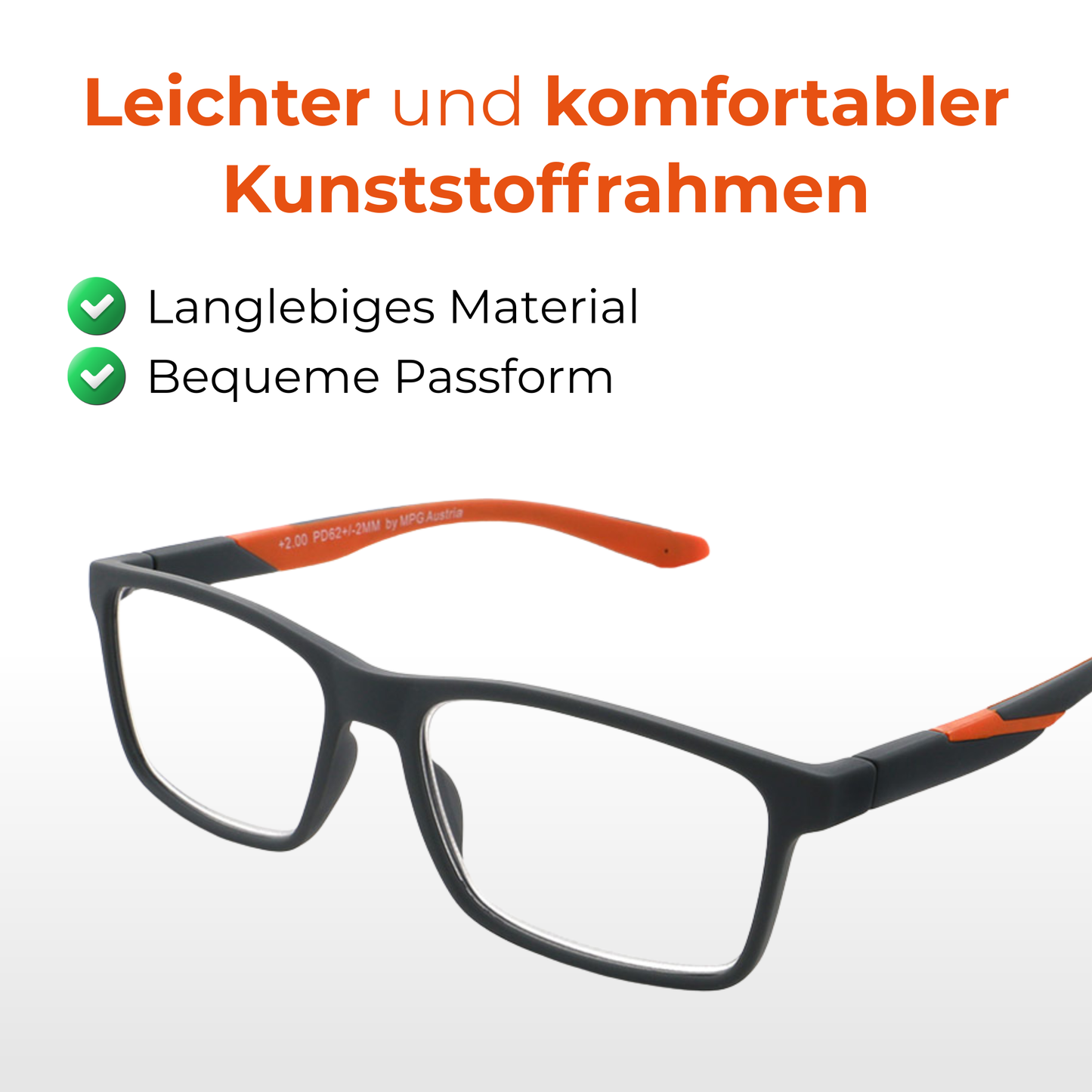 Lesehilfe KLH213-1 grau orange