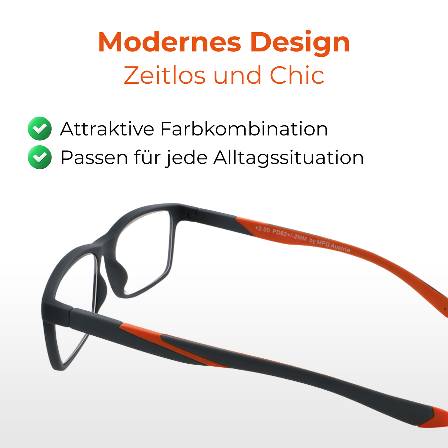 Lesehilfe KLH213-1 grau orange