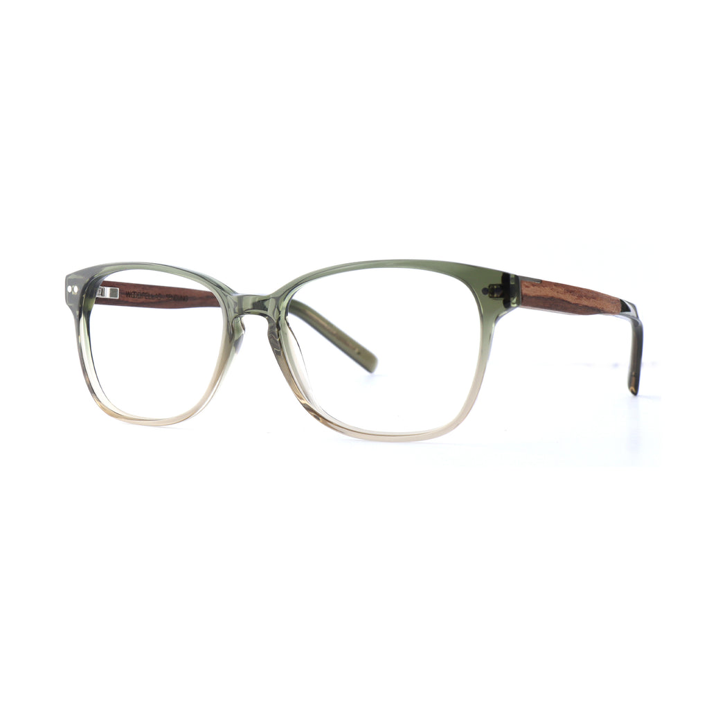 Woodfellas Brillenfassung Sendling Premium 10937 Ebenholz Grün transparent