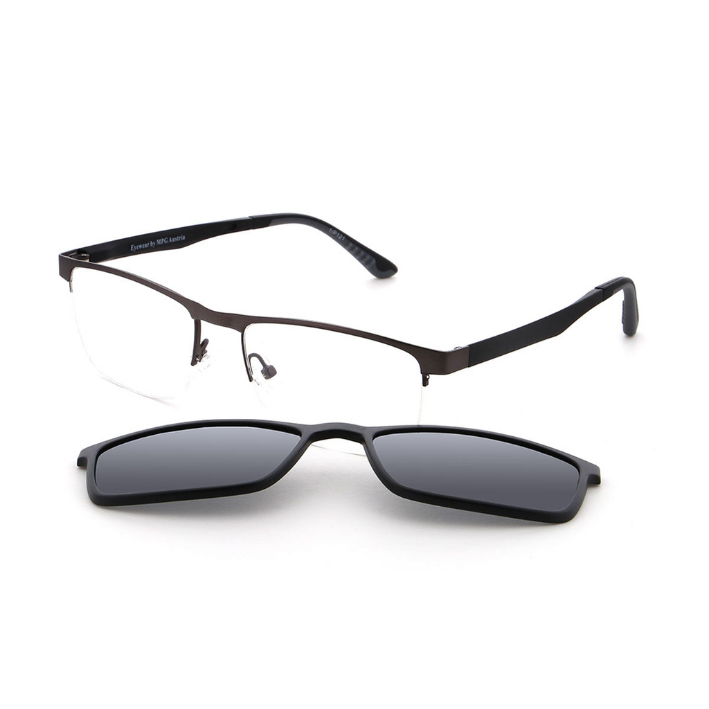 Vienna Design Brille mit Clip UN777-03 grau