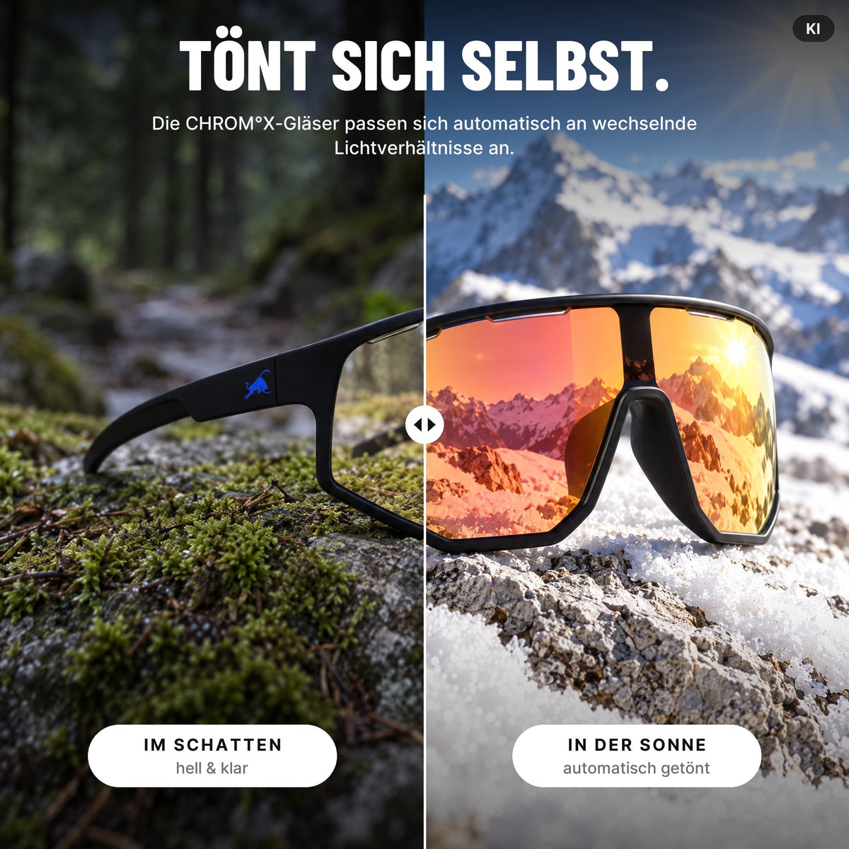 Red Bull SPECT Eyewear Sonnenbrille DASH_PRO-01X schwarz matt- Selbsttönende Sportbrille