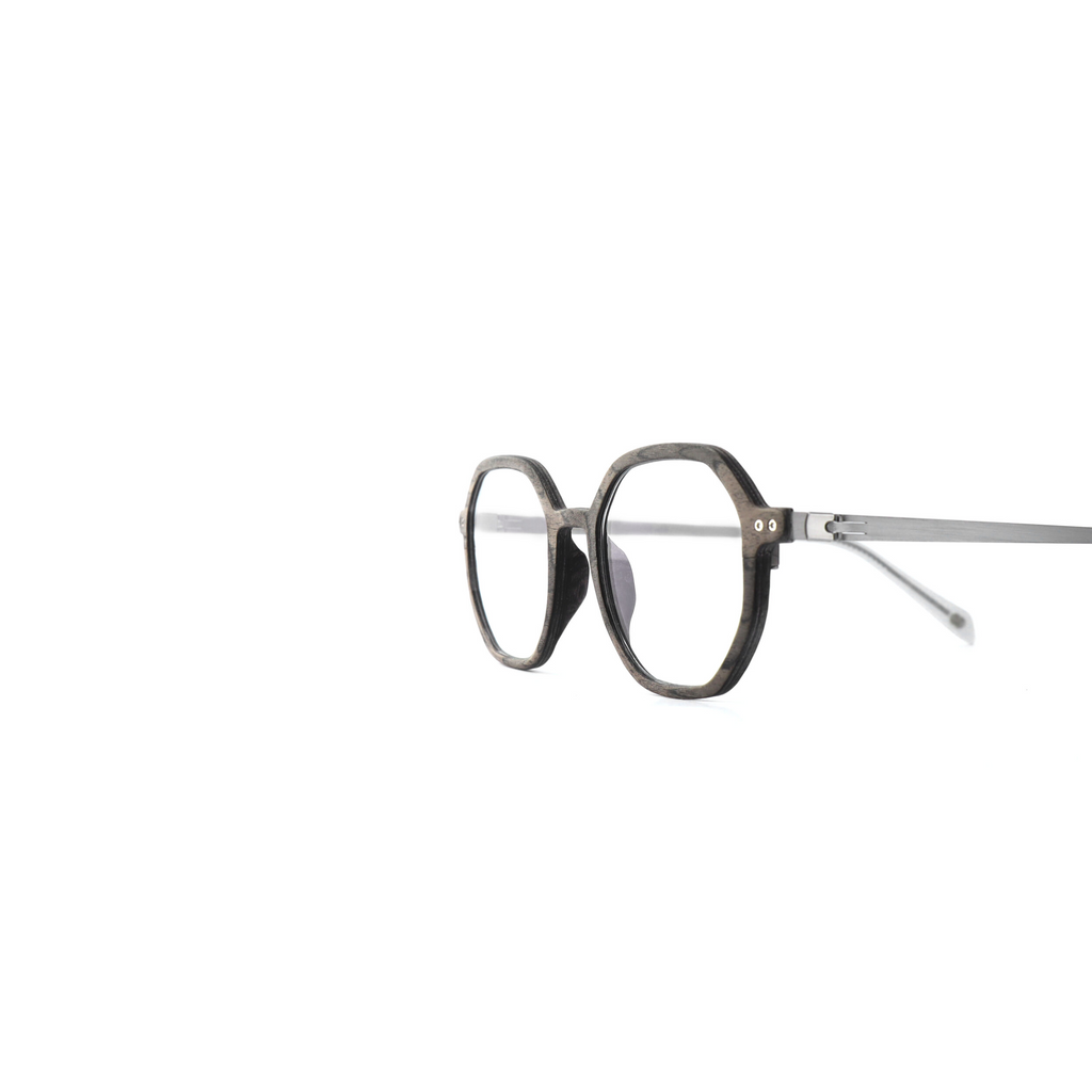 Woodfellas Brillenfassung Blomberg Air 11032 Schwarzeiche Silber