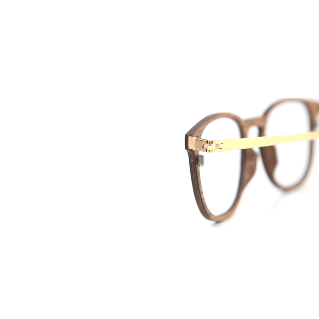 Woodfellas Brillenfassung Bogenhausen Air 10997 Walnussholz Gold