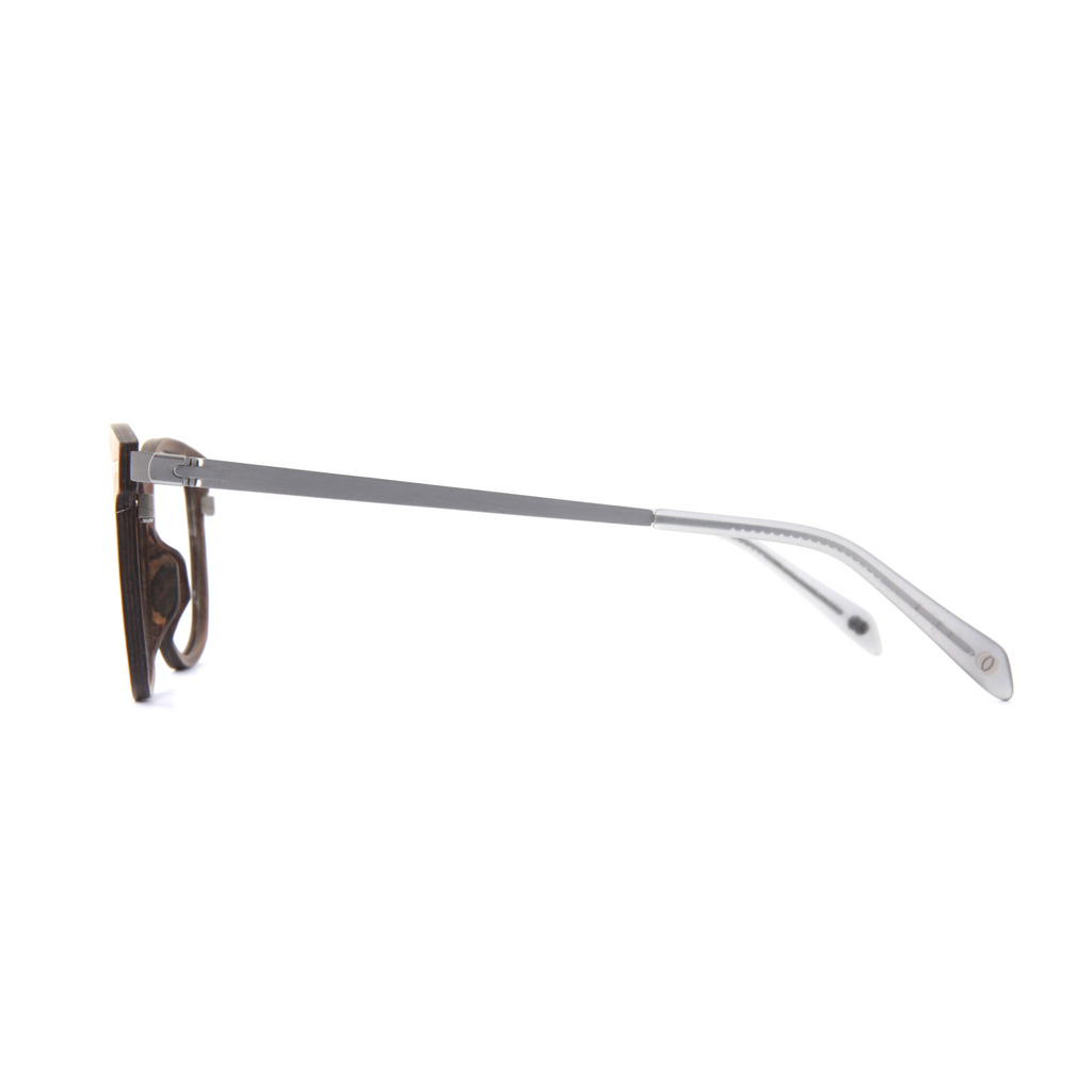 Woodfellas Brillenfassung Marzoll Air 11031 Tepaholz Silber